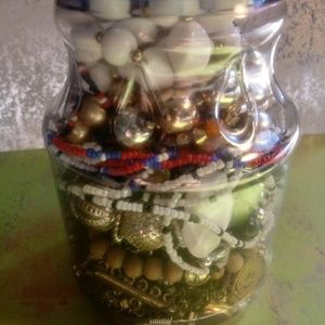 Jewelry Jar, craft jar, jewelry lot